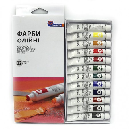Фарби масляні «Basics», 12 кольорів по 12 мл, TM J.Otten